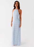 Women's Aullie Collection | Maxi Dress for Women with Halter Neck & Lace Detailing | Elegant Long Dress for Evening Even 4
