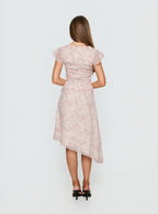 Women's Avaline Asymmetrical Midi Skirt Pink | Asymmetrical midi skirt in floral print 4
