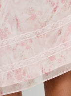 Women's Avaline Asymmetrical Midi Skirt Pink | Asymmetrical midi skirt in floral print 5