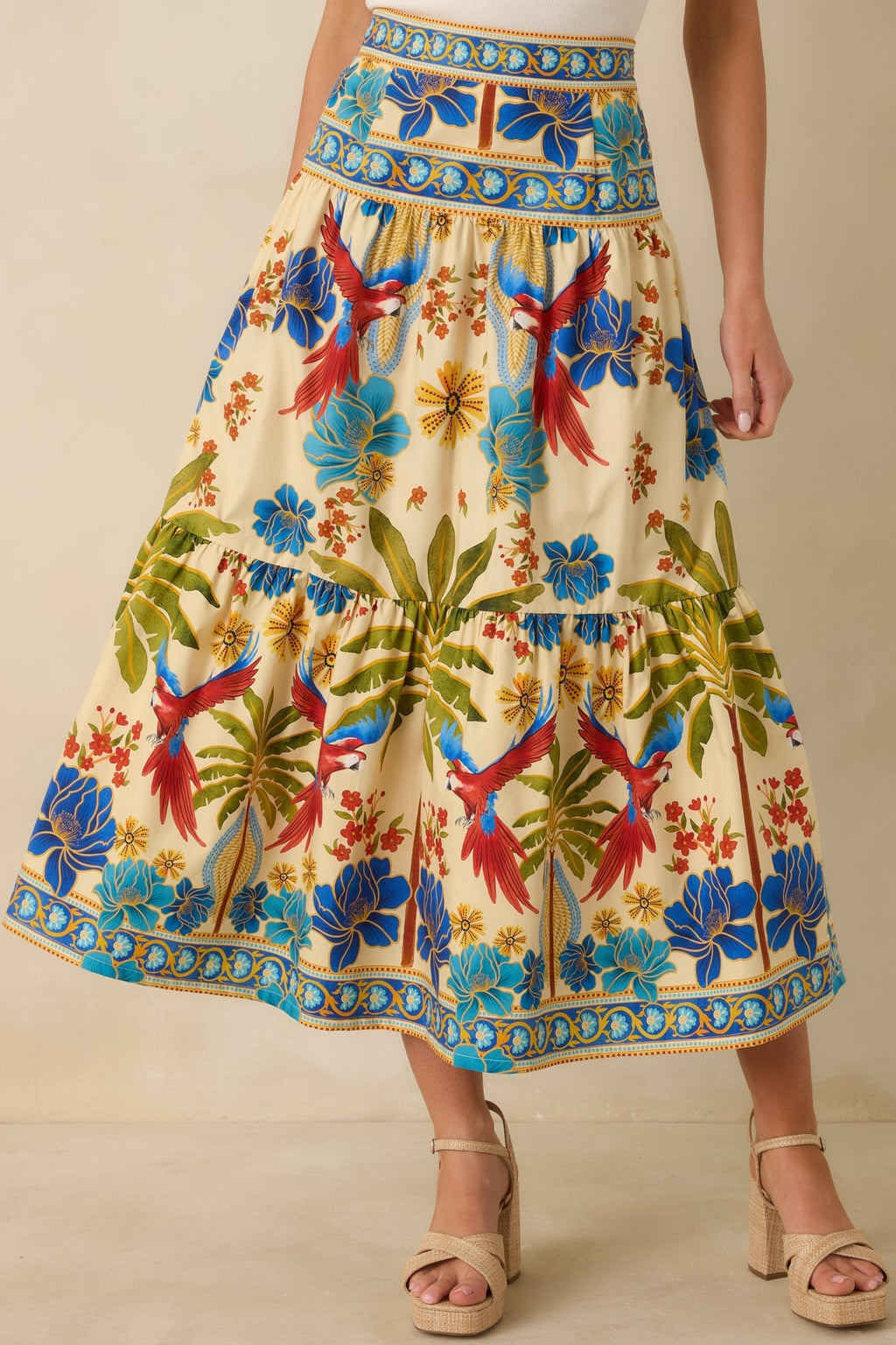 Women's Aylaya Geneva Multi Cotton Tiered Maxi Skirt | 100% Cotton 3