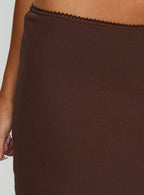 Women's Baseline Rib Midi Skirt Chocolate | Midi skirt in ribbed material 5