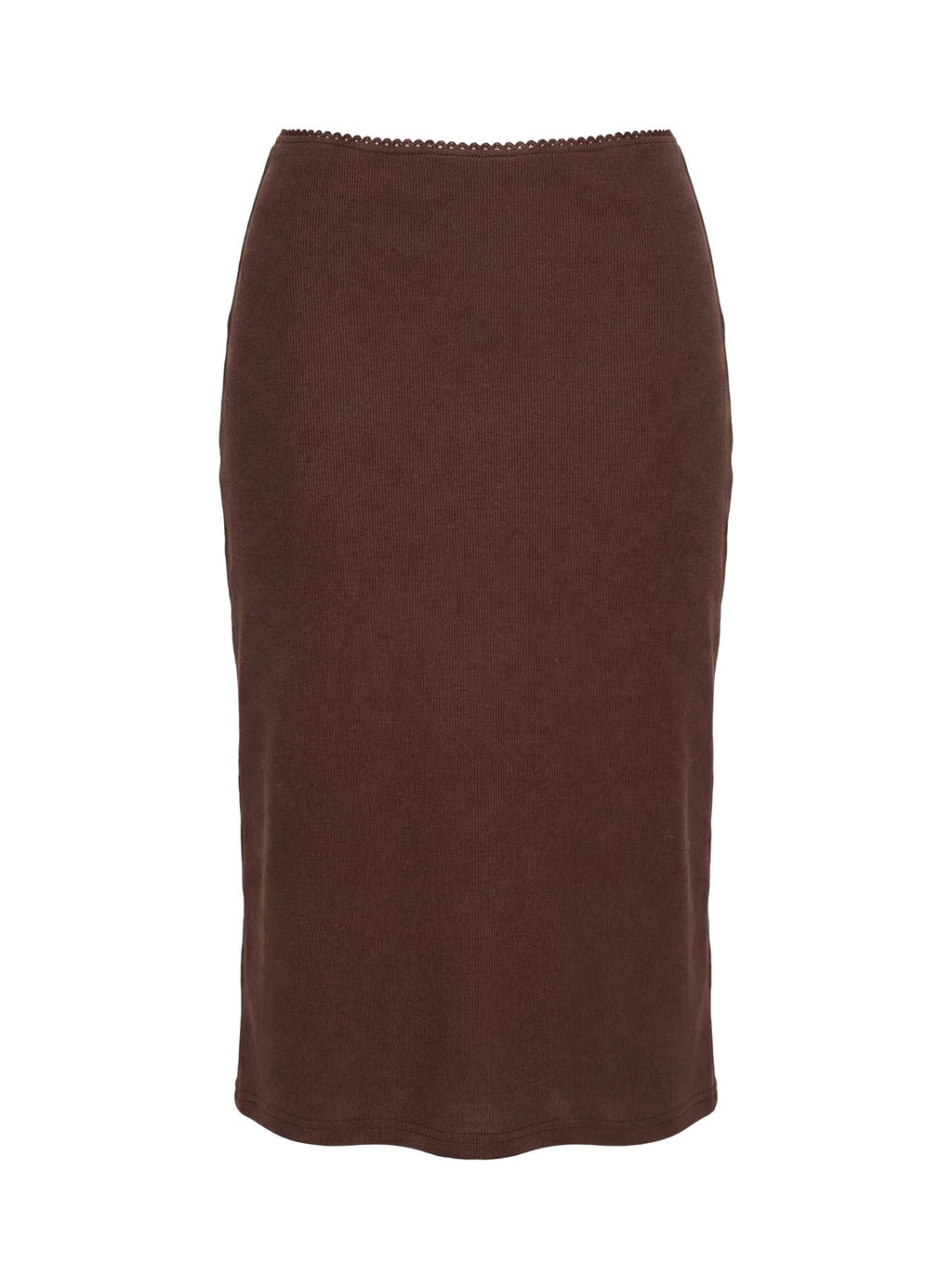 Women's Baseline Rib Midi Skirt Chocolate | Midi skirt in ribbed material 7