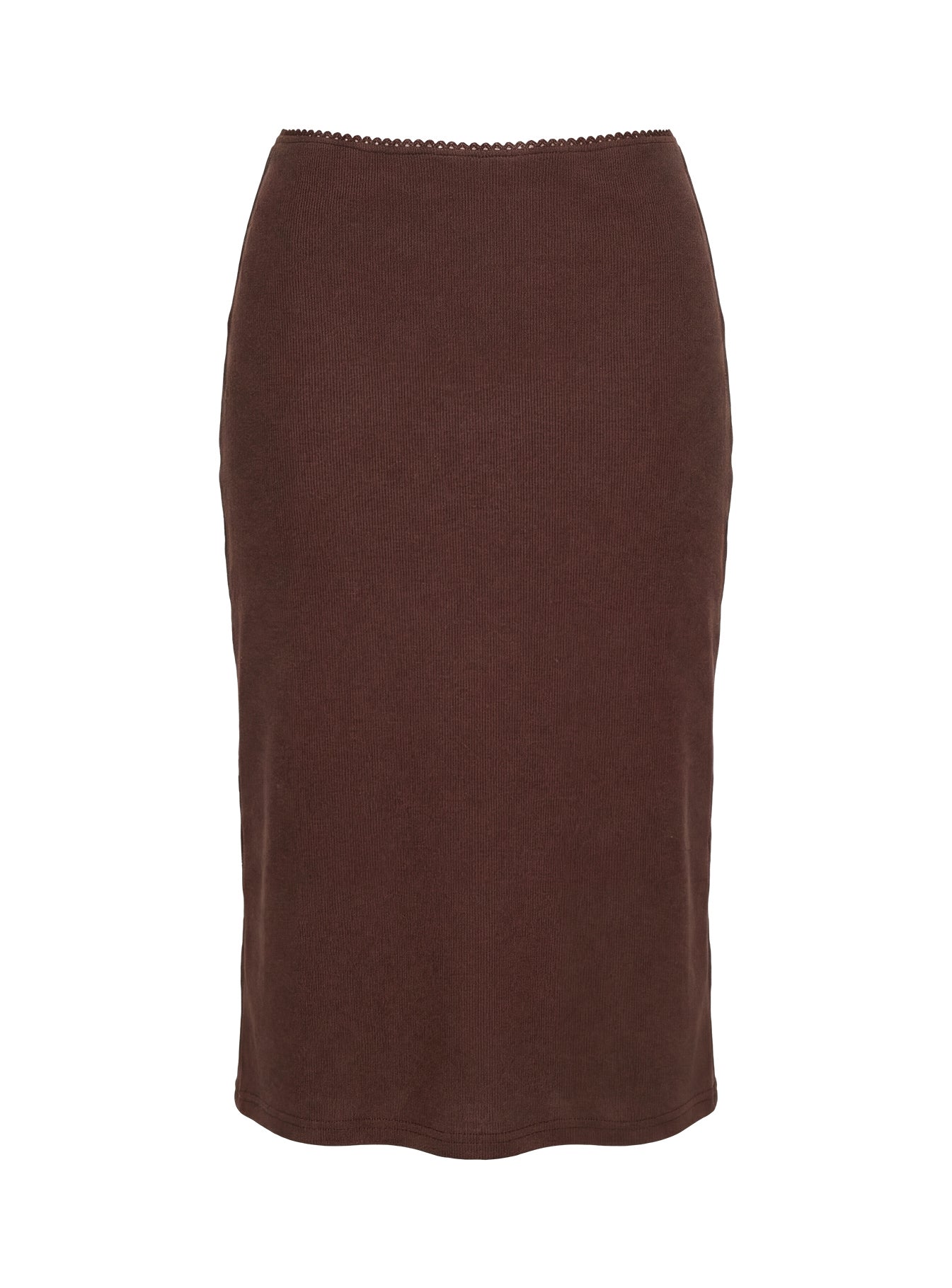 Women's Baseline Rib Midi Skirt Chocolate | Midi skirt in ribbed material 7