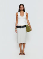 Women's Baseline Rib Midi Skirt Grey Marle | Midi skirt in ribbed detail 6