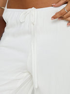 Women's Basma Bloomer Trouser Pants Rayon White | Bloomer trouser pants in mid-rise fit 5