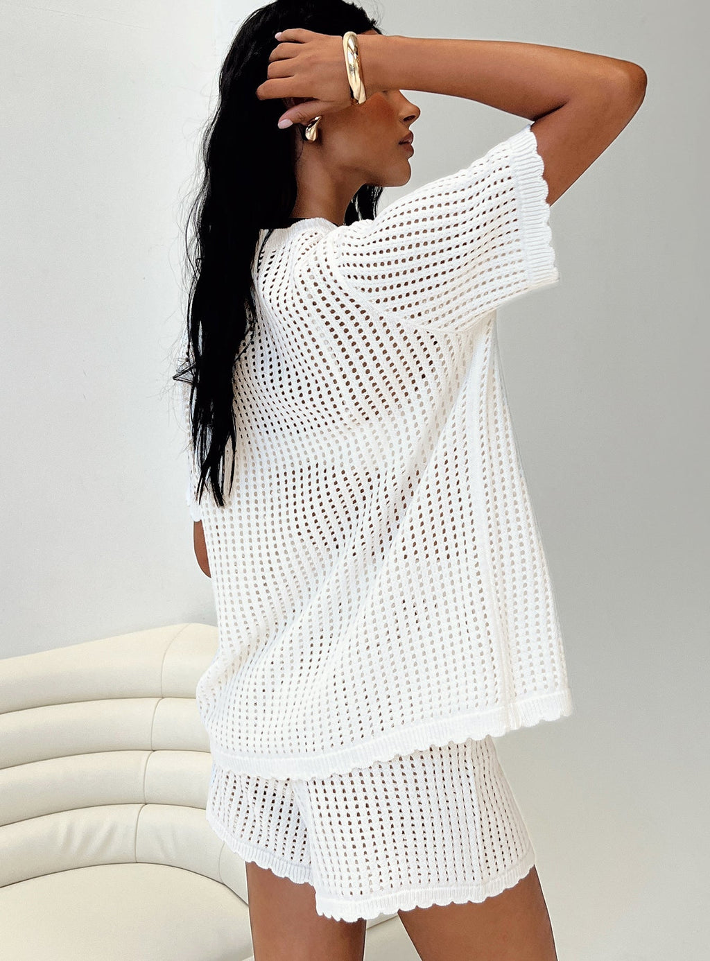 Women's Beach Day Knit Set White | Crochet matching set 5
