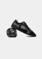 Women's Black Retro Hybrid Suede Leather Runner 1
