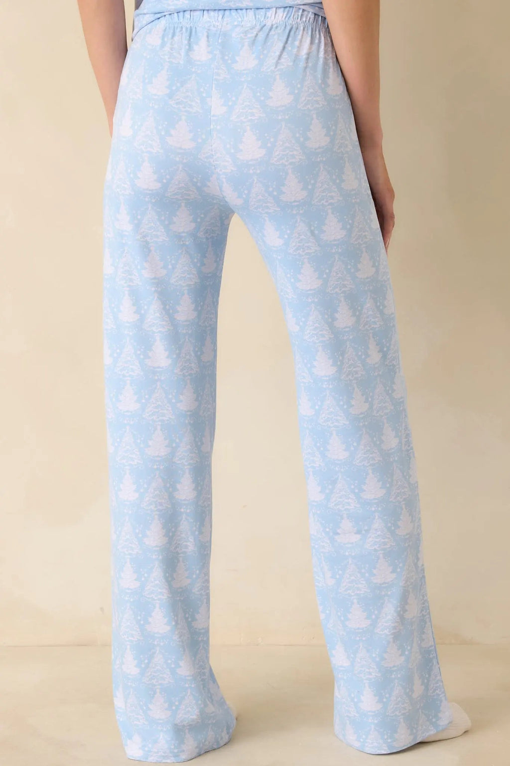 Women's Blue Christmas Ice Blue Christmas Tree Pajama Pants | 95% Polyester & 5% Spandex 5