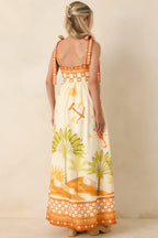 Women's Born for the Beach Ivory Multi Tropical Zodiac Print Cotton Maxi Dress | 100% Cotton 7