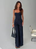 Women's Briana Set Navy Pinstripe | Tailored pinstripe matching set 0