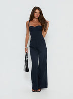 Women's Briana Set Navy Pinstripe | Tailored pinstripe matching set 1