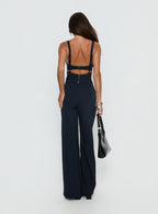 Women's Briana Set Navy Pinstripe | Tailored pinstripe matching set 4