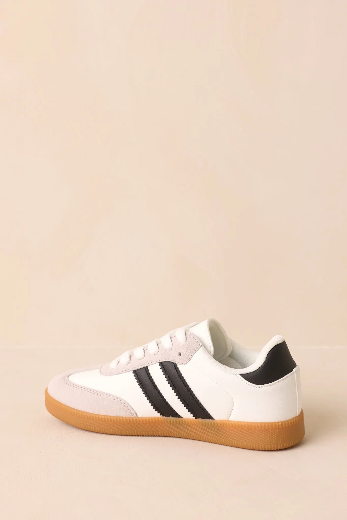 Women's Bring The Good Vibes White Faux Leather Lace-Up Sneakers | Sole measures 1" 5