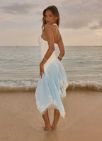 Women's Brionee Collection | Midi Dress with Halter Neckline & Chiffon Skirt | Elegant Day-to-Night Wear - Women's | Hal 1