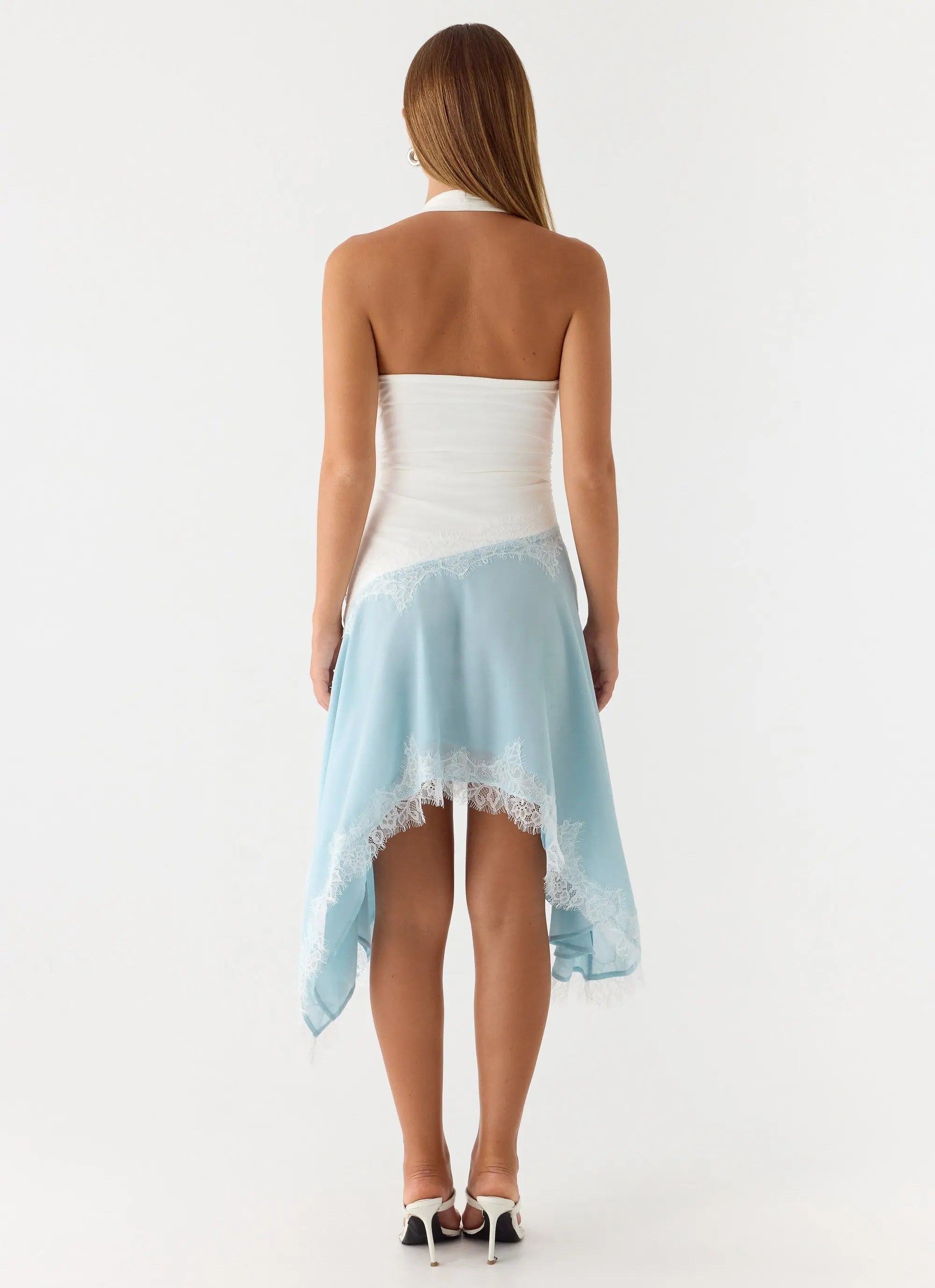 Women's Brionee Collection | Midi Dress with Halter Neckline & Chiffon Skirt | Elegant Day-to-Night Wear - Women's | Hal 4