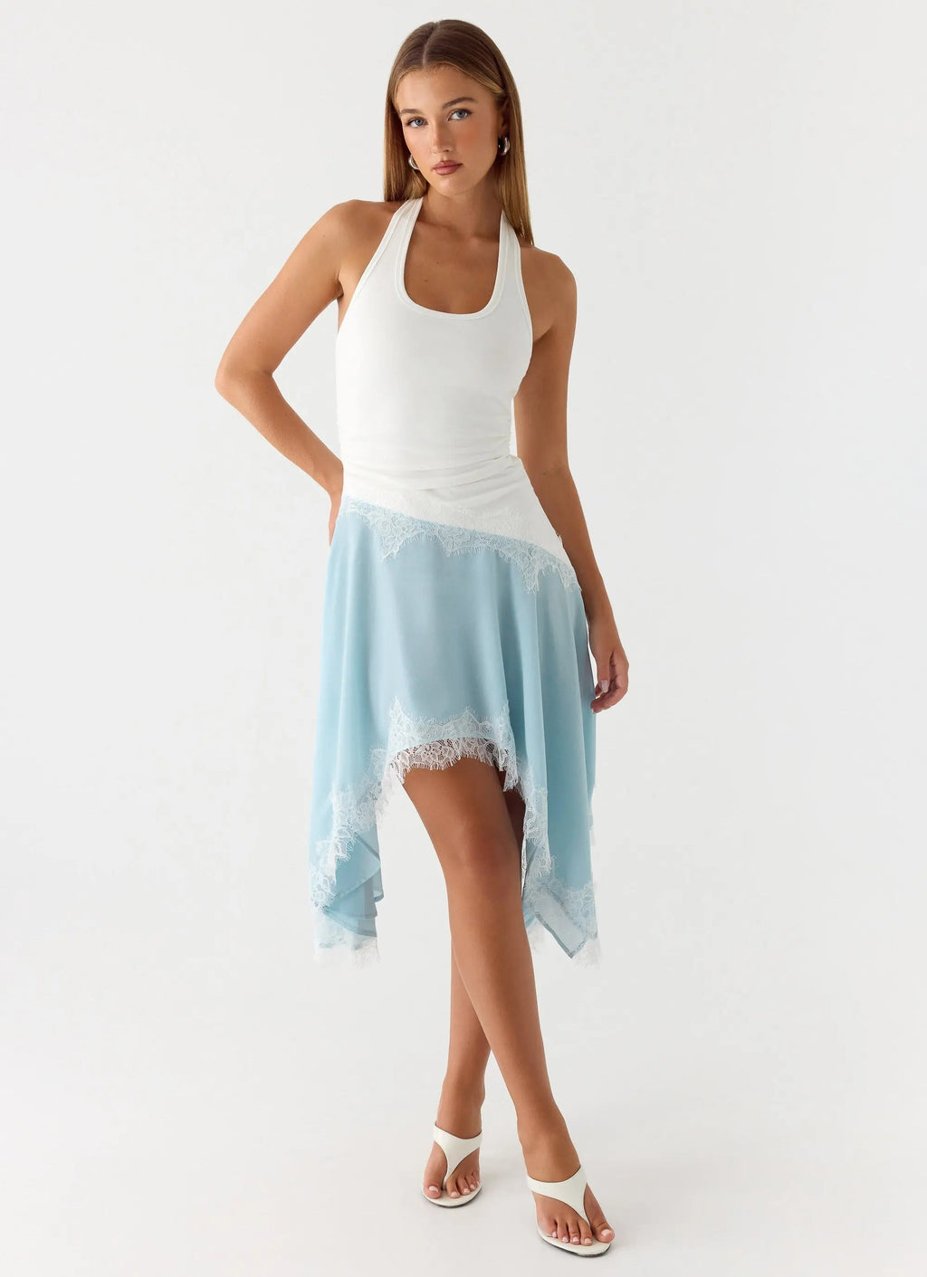 Women's Brionee Collection | Midi Dress with Halter Neckline & Chiffon Skirt | Elegant Day-to-Night Wear - Women's | Hal 5