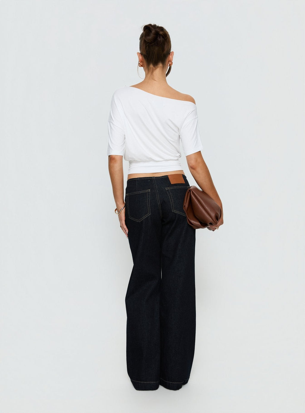 Women's Buenos No Waist Low Rise Straight Leg Jeans Raw Denim | Denim jeans with low-rise & a no waistband design 4