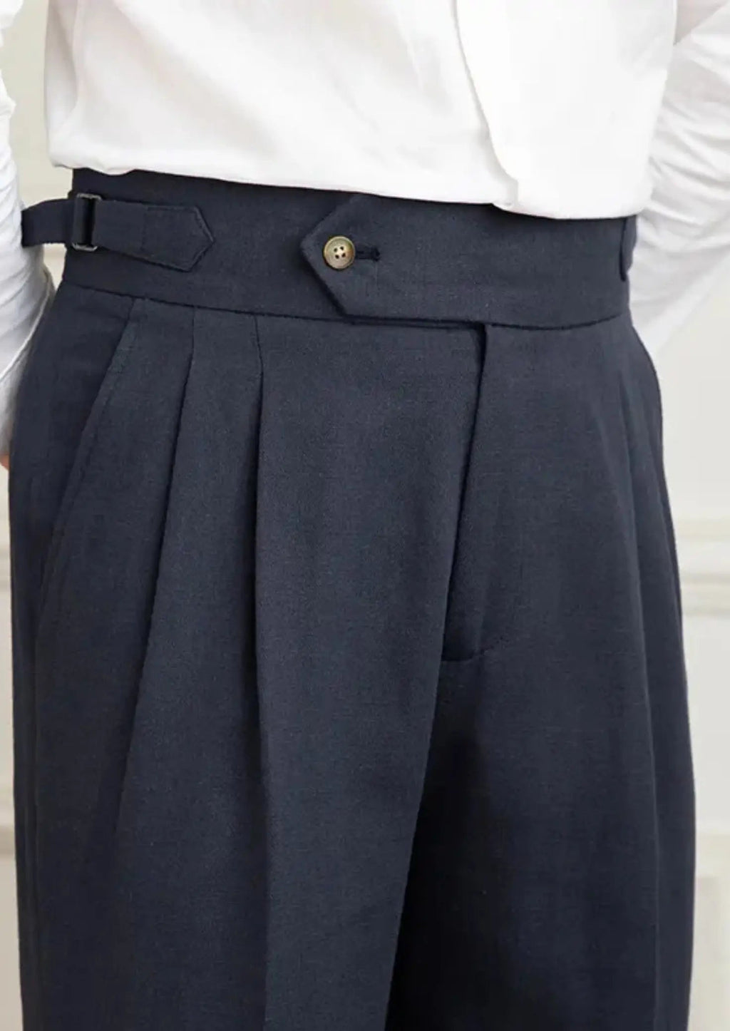 Women's Cagliari Pleated Coastal Trousers - Navy Blue 1