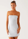 Women's Cala Collection | Strapless Mini Dress with Lace Trim | Elegant Style for Effortless Charm - Women's | Lace trim 0