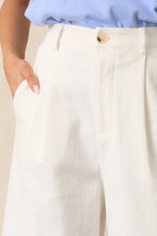 Women's Call It Fate Ivory Wide Leg Cropped Jeans | 97% Cotton & 3% Spandex 1