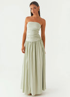 Women's Carmel Collection | Floral Maxi Dress with Strapless Neckline | Elegant Long Dress for Special Occasions - Women 0