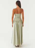 Women's Carmel Collection | Floral Maxi Dress with Strapless Neckline | Elegant Long Dress for Special Occasions - Women 3