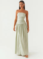 Women's Carmel Collection | Floral Maxi Dress with Strapless Neckline | Elegant Long Dress for Special Occasions - Women 5