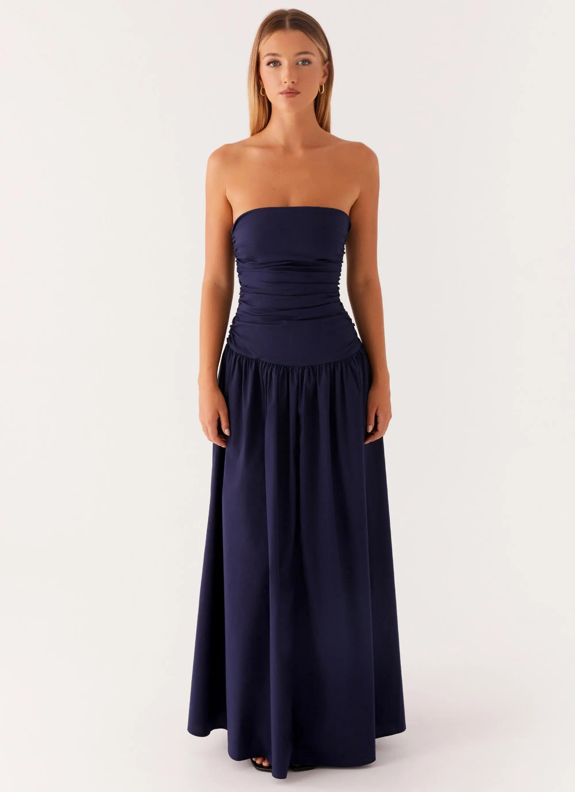 Women's Carmel Collection | Strapless Maxi Dress with Flared Skirt | Elegant Evening Wear for Modern Sophistication - Wo 1