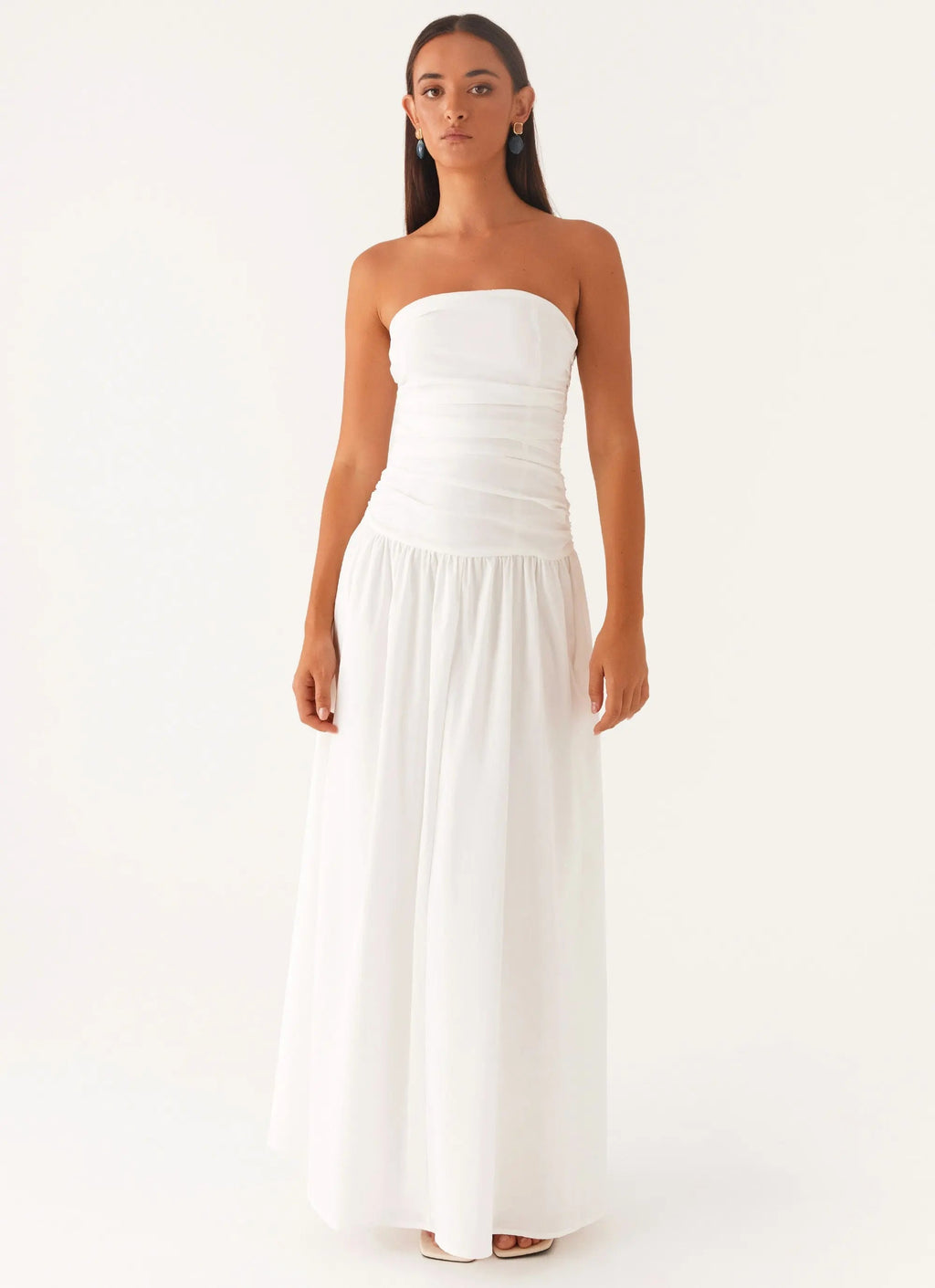 Women's Carmel Collection | White Maxi Dress with Flared Skirt | Elegant Long Dress for Women | Maxi length — elongates  4