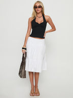 Women's Cascades Low Rise Midi Skirt White | Midi skirt with wrap detail & low-rise fit 1