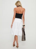 Women's Cascades Low Rise Midi Skirt White | Midi skirt with wrap detail & low-rise fit 4