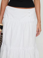 Women's Cascades Low Rise Midi Skirt White | Midi skirt with wrap detail & low-rise fit 5