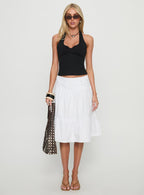 Women's Cascades Low Rise Midi Skirt White | Midi skirt with wrap detail & low-rise fit 6