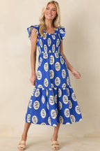 Women's Catch of the Day Royal Blue Multi Cotton Tiered Maxi Dress | 100% Cotton 3
