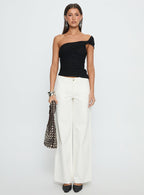 Women's Catiana Low Rise Wide Leg Jeans White | Denim jeans in a low-rise fit with a wide leg cut 6