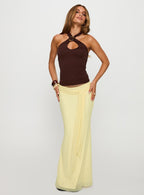 Women's Caviar Tie Maxi Skirt Lemon 1