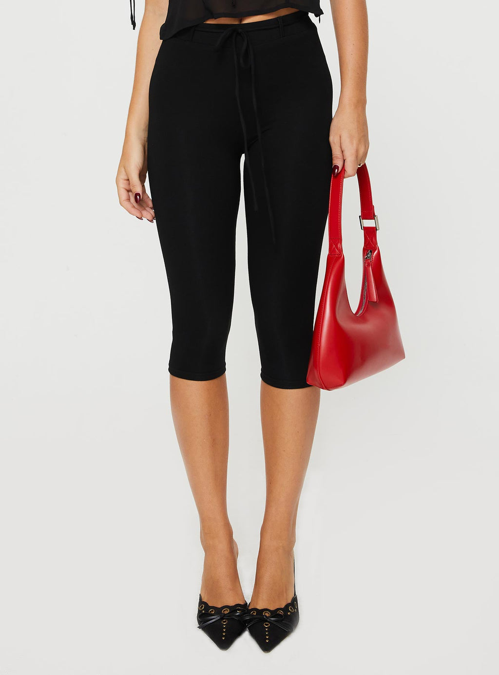 Women's Cayte Capris Black | Low rise capris 1