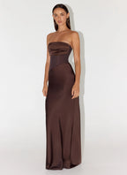 Women's Champagne Skies | Maxi Dress for Women with Sheer Chiffon Bodice | Elegant Long Dress for Effortless Style | Max 4