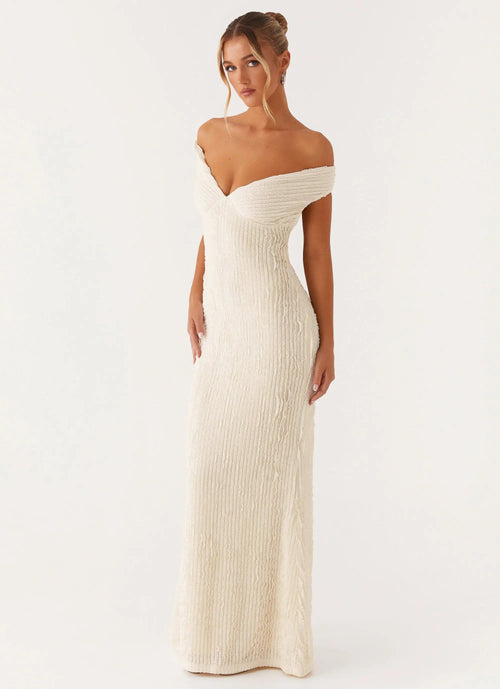 Women's Chantelle Collection | Maxi Dress for Women with Off-Shoulder Design | Elegant Long Dress for Special Occasions  0
