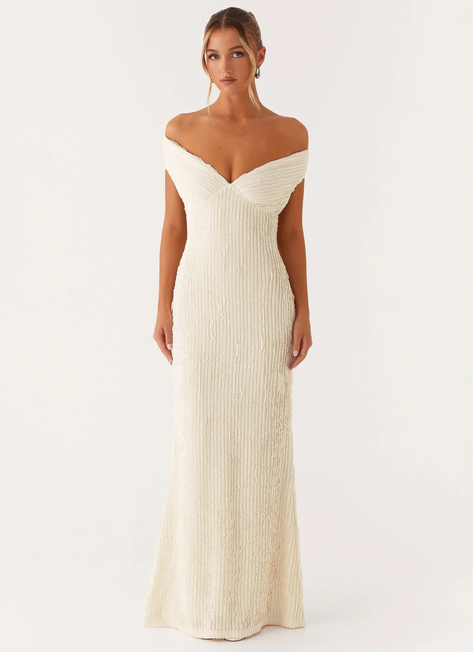Women's Chantelle Collection | Maxi Dress for Women with Off-Shoulder Design | Elegant Long Dress for Special Occasions  5