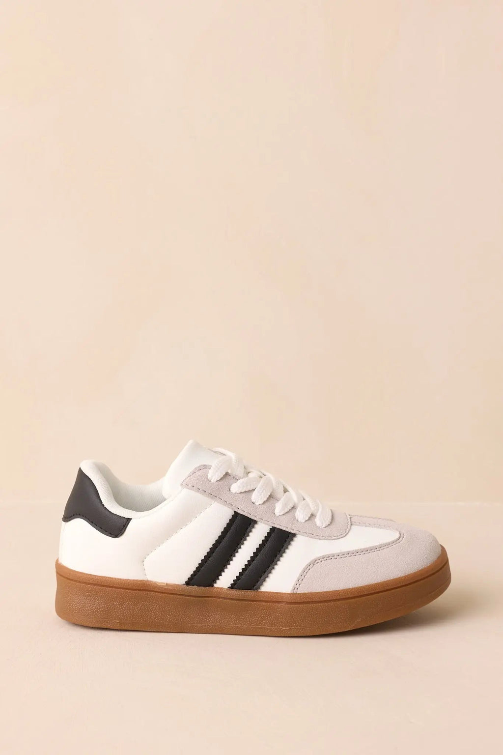 Women's Chasing Chill White Faux Leather and Suede Lace-Up Sneakers | Sole measures 1.25" 0
