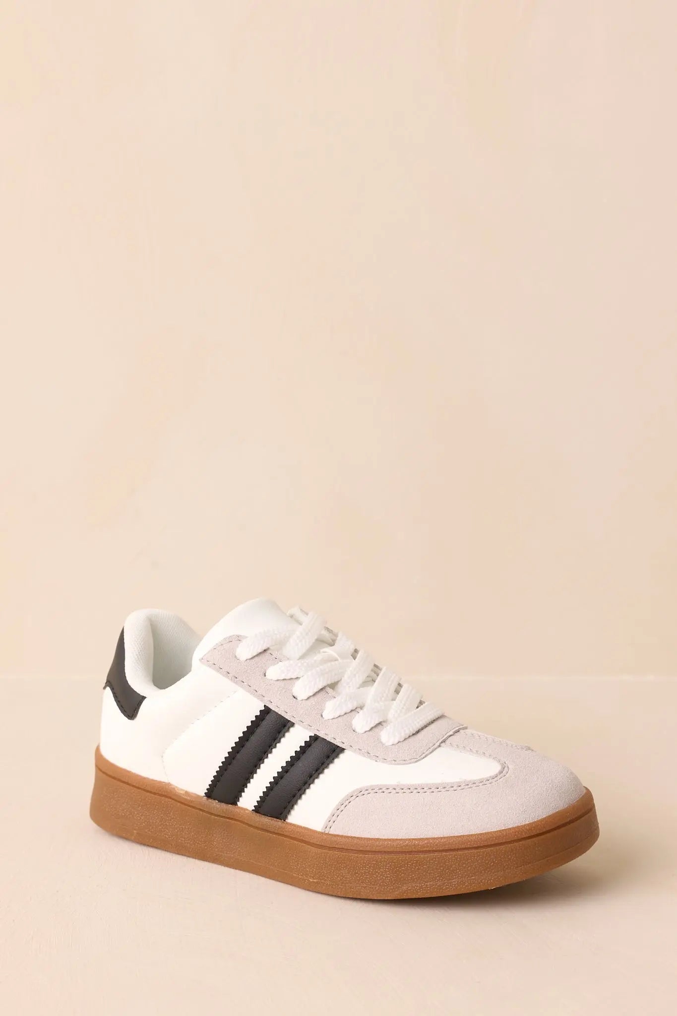 Women's Chasing Chill White Faux Leather and Suede Lace-Up Sneakers | Sole measures 1.25" 1