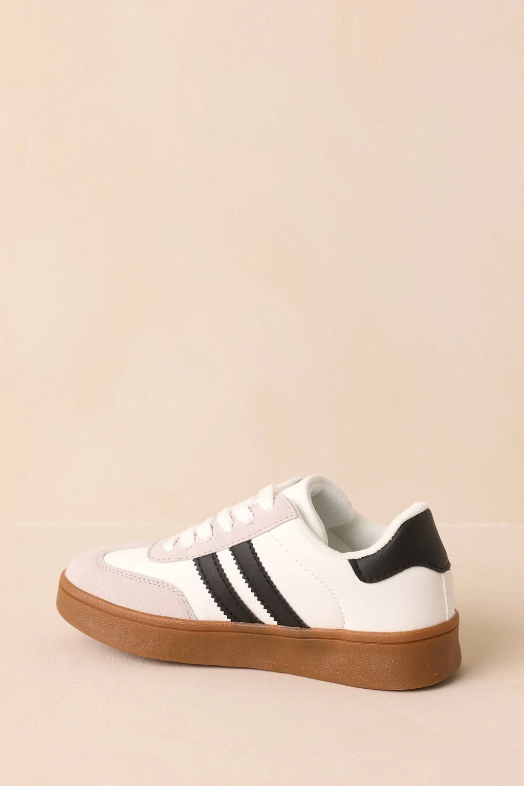 Women's Chasing Chill White Faux Leather and Suede Lace-Up Sneakers | Sole measures 1.25" 3