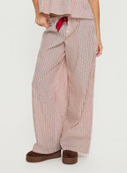 Women's Chill Club Sleep Relaxed Pants Red / White Stripe | Sleep pants in stripe print with relaxed fit 1