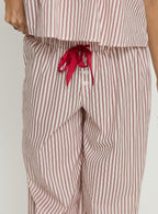 Women's Chill Club Sleep Relaxed Pants Red / White Stripe | Sleep pants in stripe print with relaxed fit 5