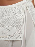 Women's Claudie Layered Lace Straight Leg Pants White | Layered lace pants in straight-leg cut 5
