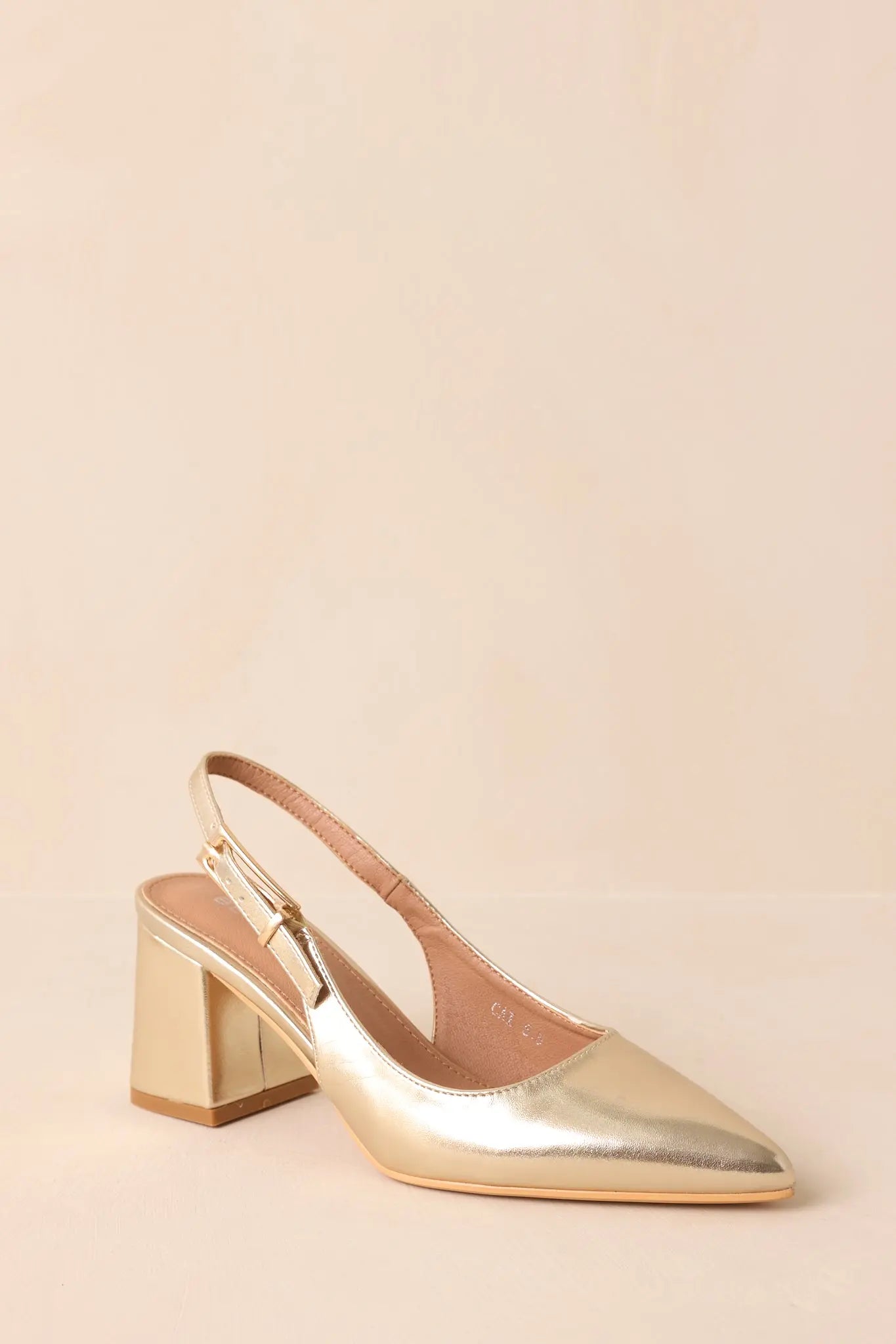 Women's Cloud Nine Nights Gold Patent Slingback Block Heels | Heel measures 2.75" 3