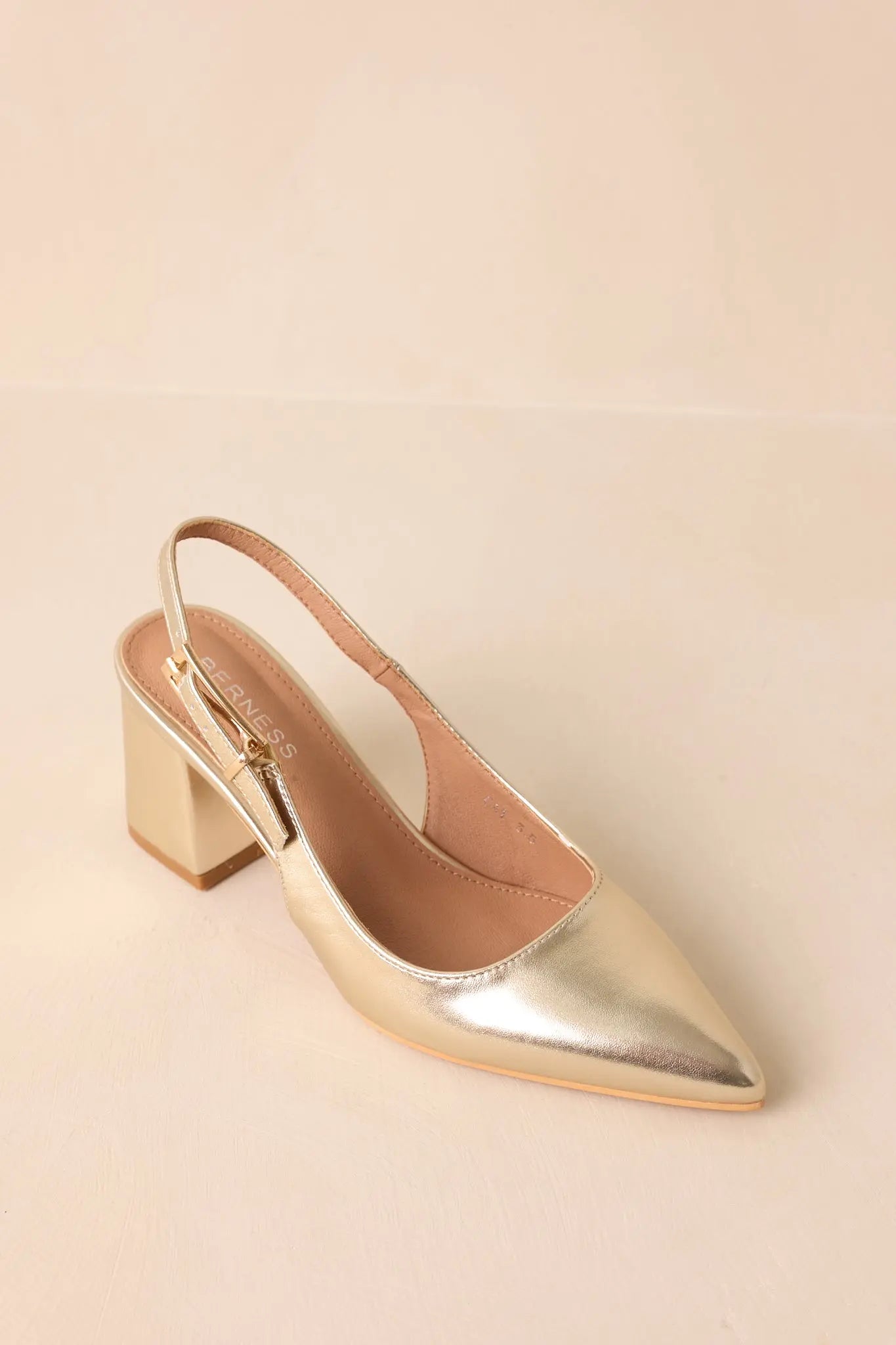 Women's Cloud Nine Nights Gold Patent Slingback Block Heels | Heel measures 2.75" 4