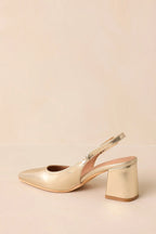 Women's Cloud Nine Nights Gold Patent Slingback Block Heels | Heel measures 2.75" 6