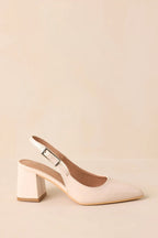 Women's Cloud Nine Nights Ivory Patent Slingback Block Heels | Heel measures 2.75" 2